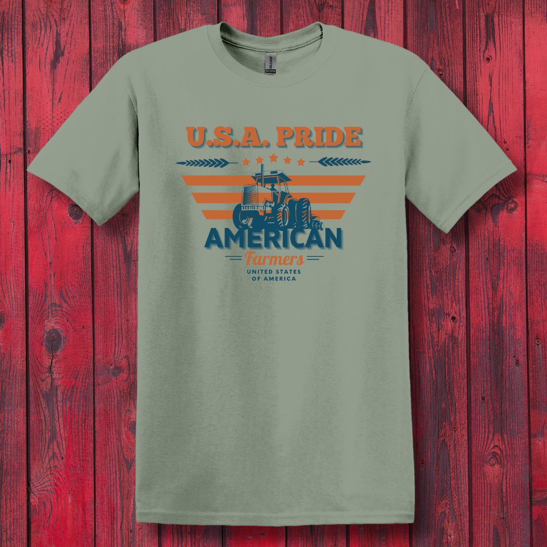 USA Pride American Farmers T-Shirt | Farmer Gift