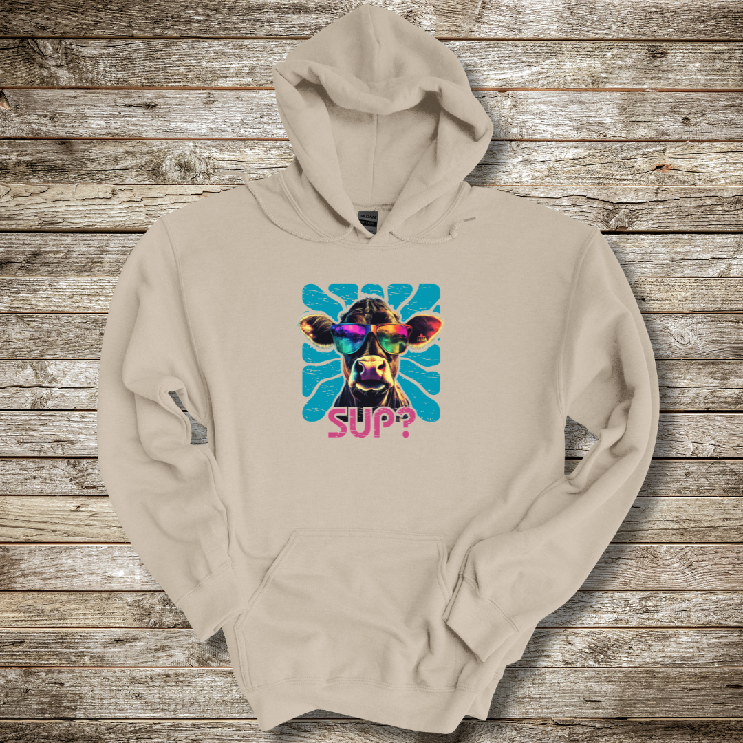Cow Sup? Long-Sleeve Hoodie | Gift Ideas for Farmers