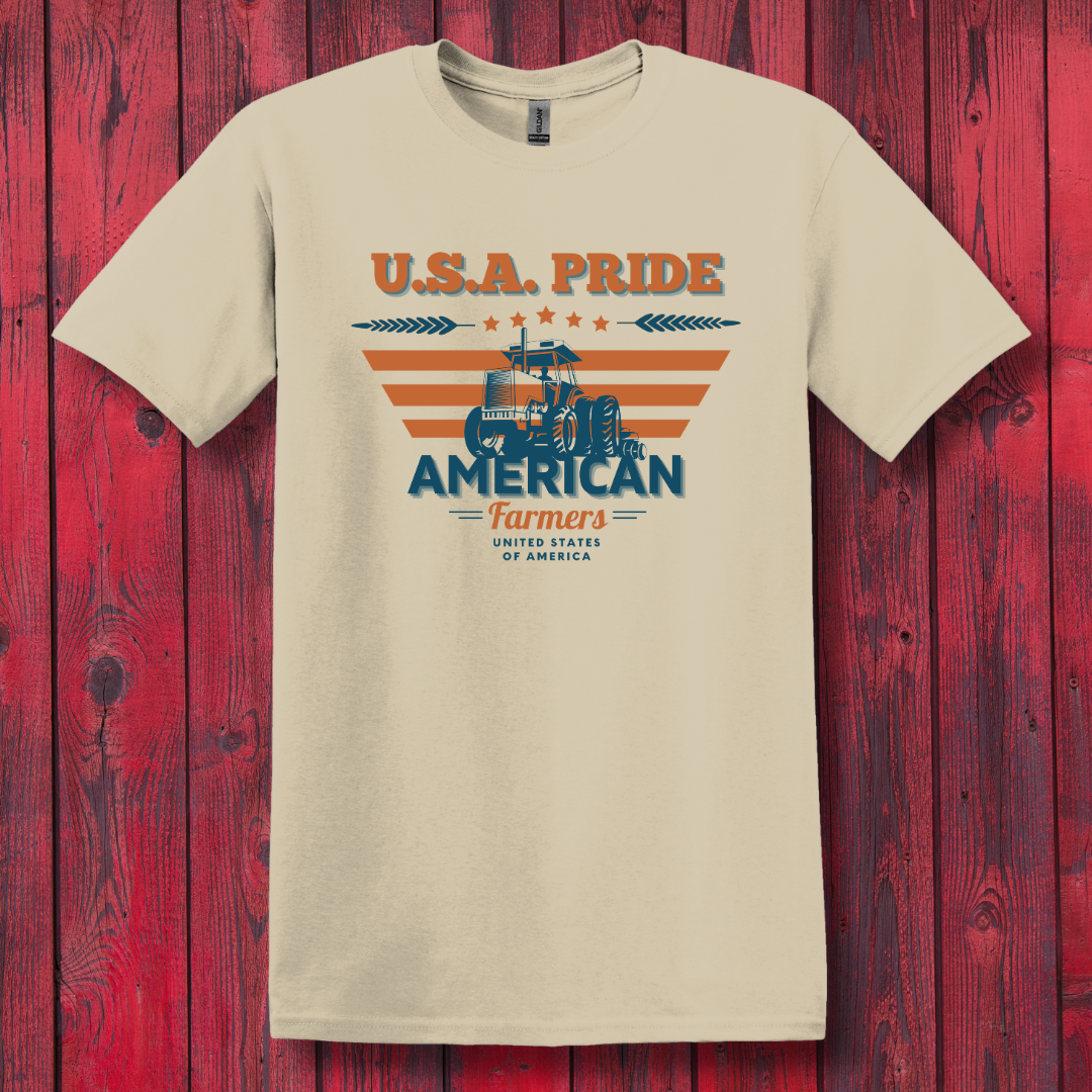 USA Pride American Farmers T-Shirt | Farmer Gift