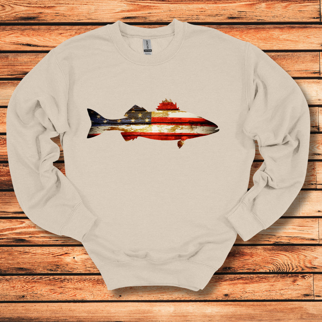Distressed Bass Flag Sweatshirt
