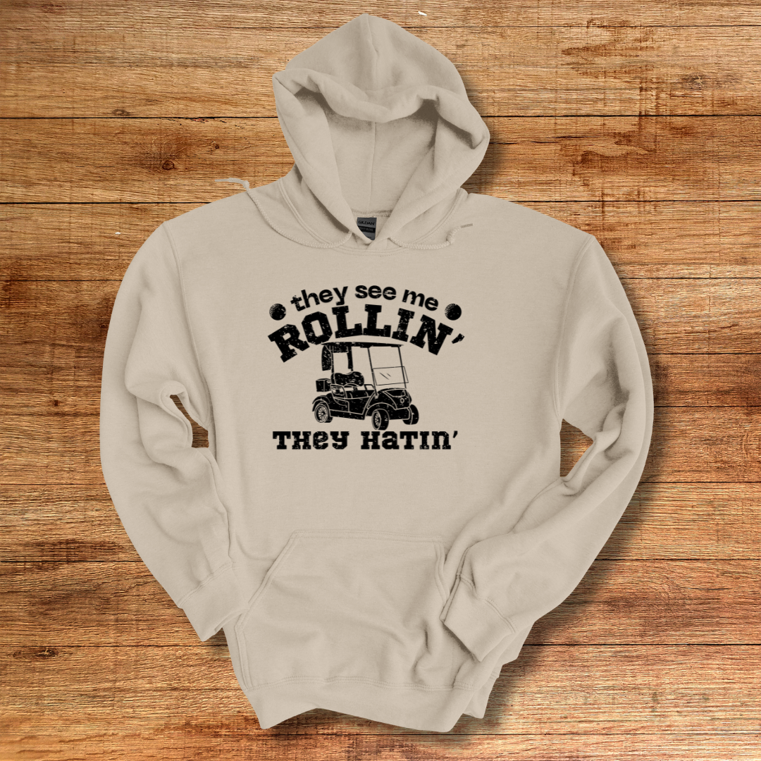 They See Me Rollin They Hatin Golf Long-Sleeve Hoodie | Golfer Gift