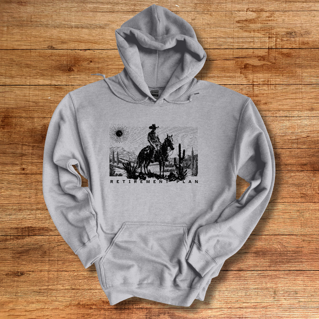 Horseback Retirement Plan Male Long-Sleeve Hoodie