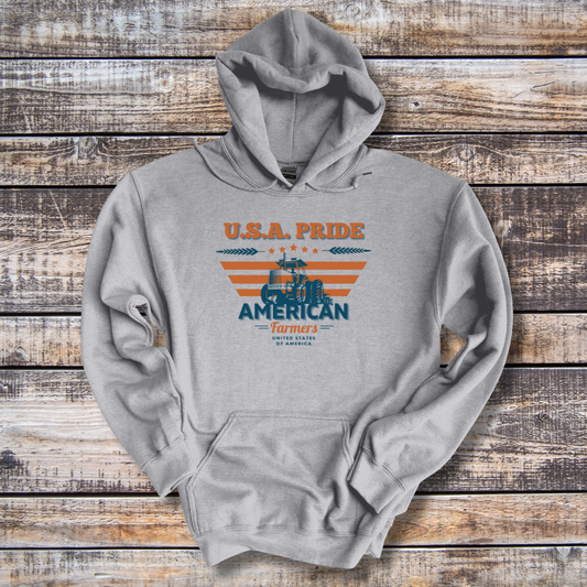 USA Pride American Farmers Long-Sleeve Hoodie | Farmer Gift