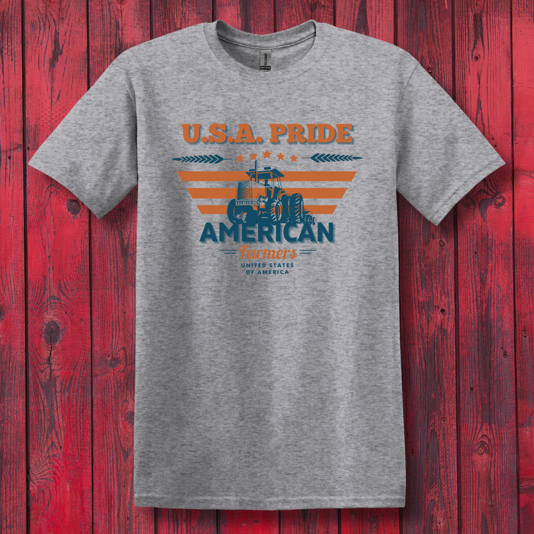 USA Pride American Farmers T-Shirt | Farmer Gift