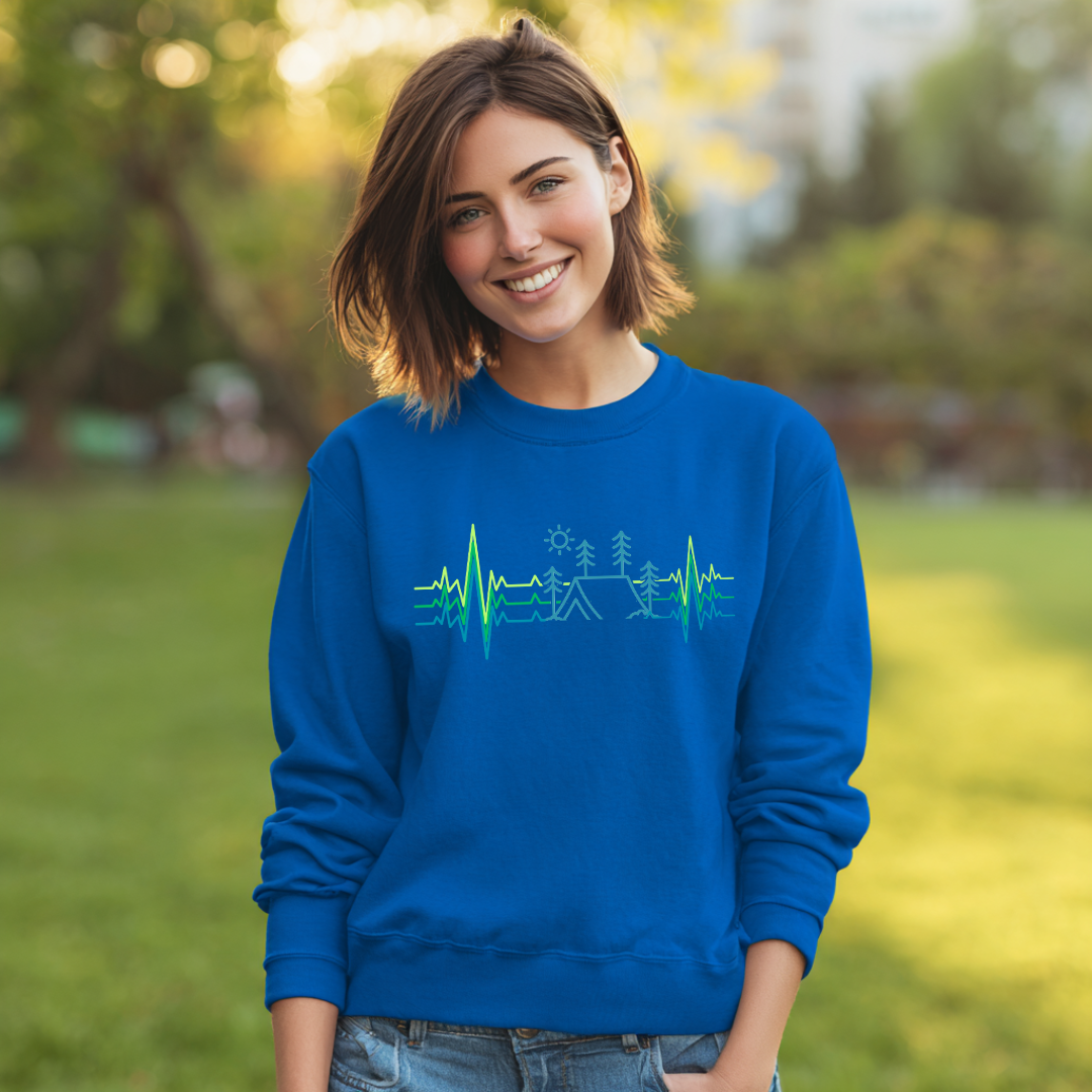 Camping Heartbeat Sweatshirt | Camping Gift Ideas