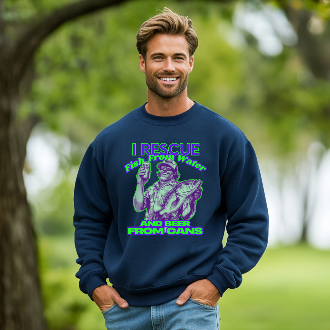 I Rescue Fish From Water Sweatshirt | Funny Fishing Shirts