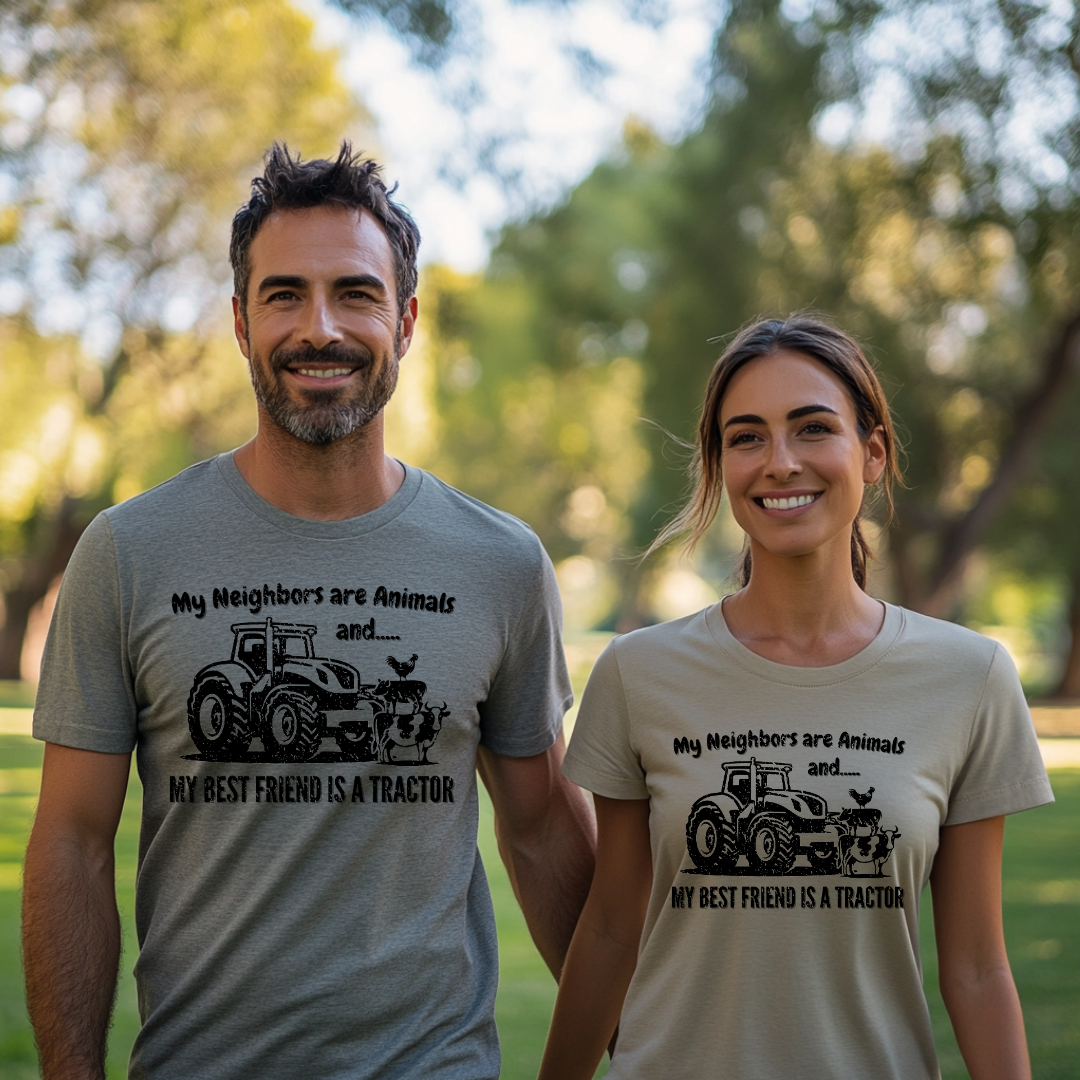 My Neighbors Are Animals T-Shirt | Farmer T-Shirts Funny