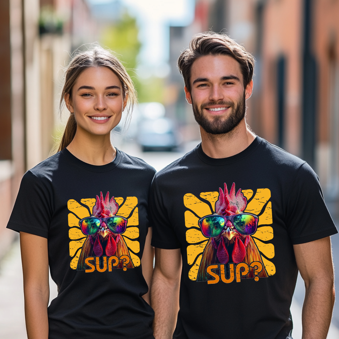Rooster Sup? T-Shirt | Farmer T-Shirts Funny