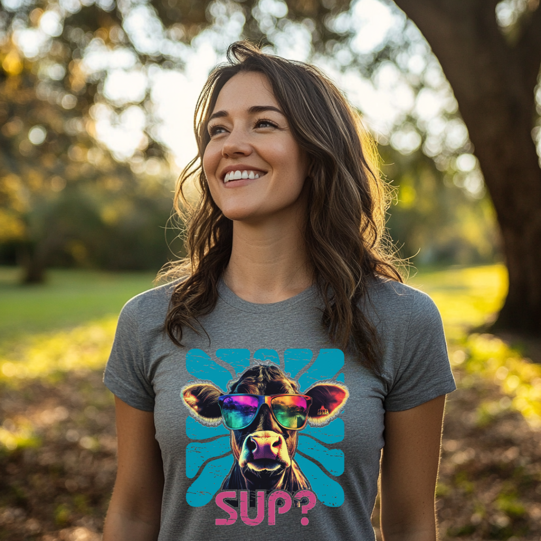 Cow Sup? T-Shirt | Farmer T-Shirts Funny