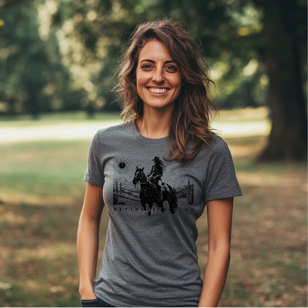 Horseback Retirement Plan Female T-Shirt | Retirement Gift