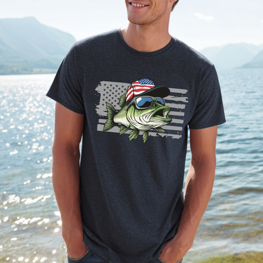 Patriotic Bass T-Shirt | Fishing T-Shirts