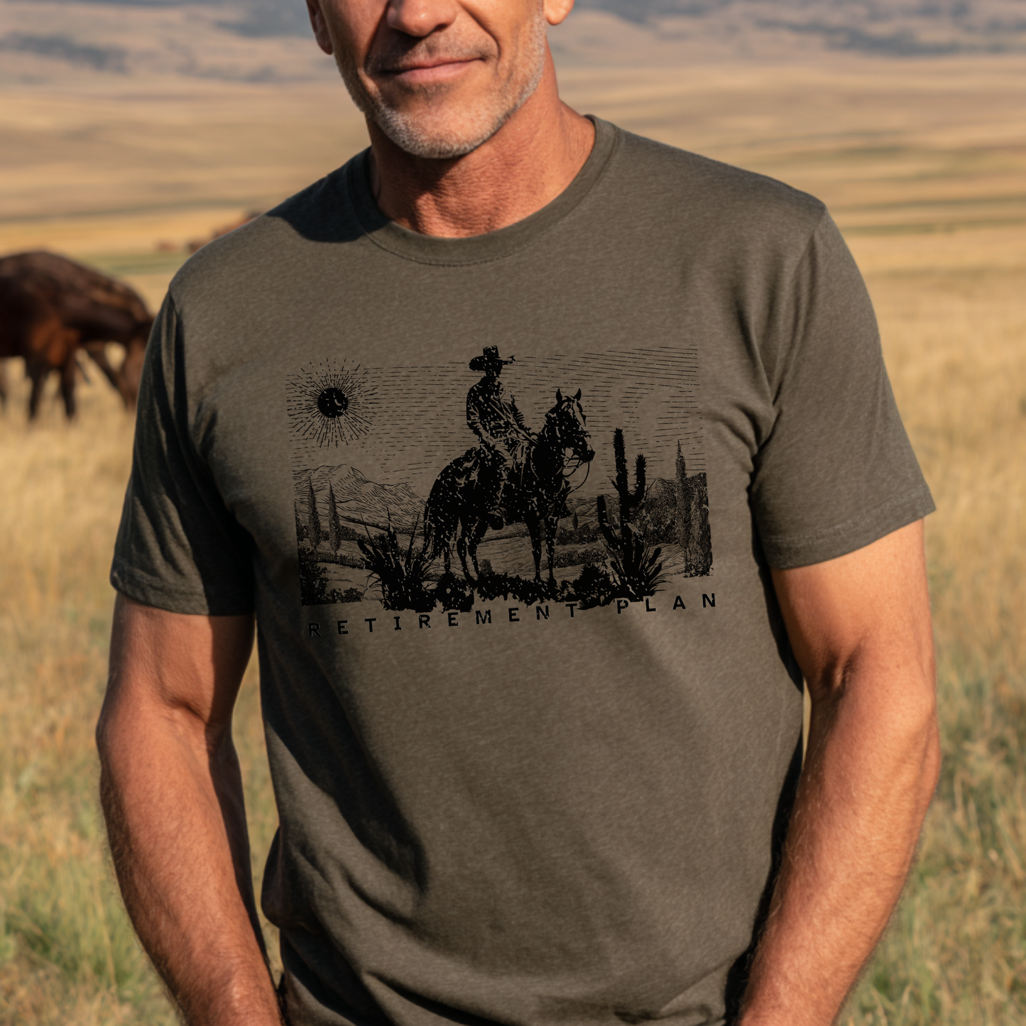 Horseback Retirement Plan Male T-Shirt | Retirement T Shirt